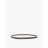 Loewe Womens Mocha/slate Anagram Branded-buckle Leather Belt