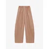 Loewe Leather Barrel Trousers In Brown