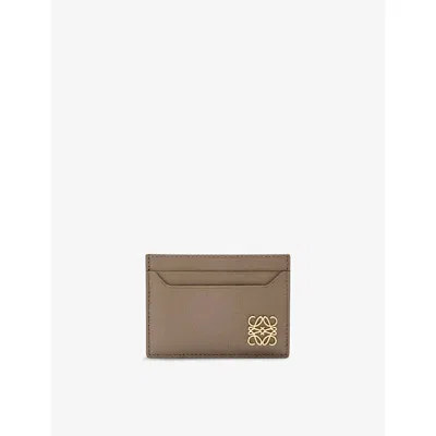 LOEWE WOMENS TAUPE ANAGRAM LEATHER CARD HOLDER