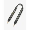 Loewe Womens Black/gold Anagram Loop Cotton And Leather Bag Strap In Black/gold