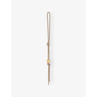 Loewe Womens  Anagram-pebble Personalisation Leather Strap In Sand/gold