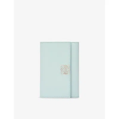 Loewe Womens Frozen Anagram Small Leather Vertical Wallet