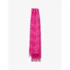 Loewe Womens Fuchsia Anagram Wool And Cashmere Scarf In Pink