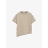 Loewe Womens Beige Asymmetric Short-sleeve Cotton-jersey T-shirt In Neutral
