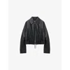 Loewe Balloon Zip-up Leather Jacket In Black