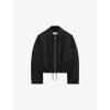 Loewe Womens Balloon Drawstring-hem Wool-blend Jacket Black In Black