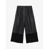 Loewe Cropped Leather And Suede Trousers In Black