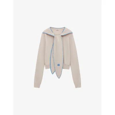 Loewe Scarf-detail Wool Sweater In White