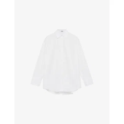 Loewe Womens White Cape Anagram-embroidered Cotton-blend Shirt