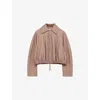 Loewe Womens Beige Classic-collar Leather Balloon Jacket In Pink
