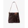Loewe Womens Dark Chestnut Draped Leather Tote Bag In Brown