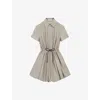 Loewe Tie-waist Mini Shirt Dress In Gray