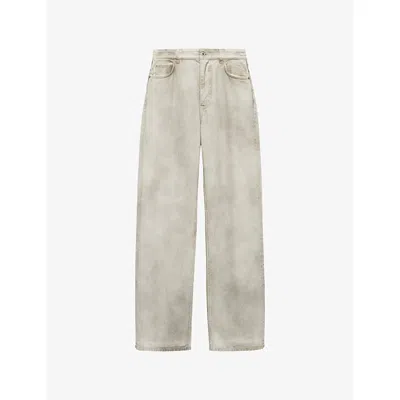 Loewe Womens Light Grey Faded-wash Straight-leg Denim Jeans In Neutral