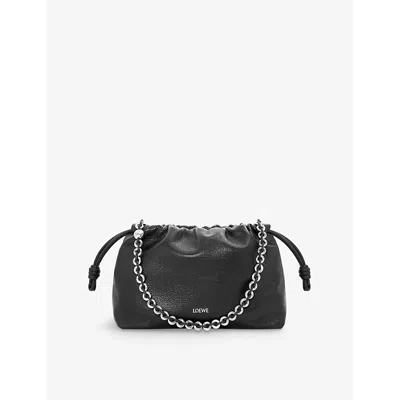 Loewe Womens Black Flamenco Medium Leather Shoulder Bag