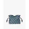Loewe Womens  Flamenco Mini Leather Clutch Bag In Dark Ink/sky Blue