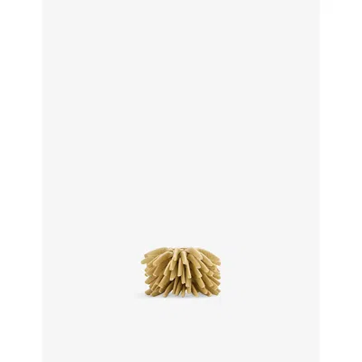 Loewe Womens Pale Yellow Glaze Flower Dice Leather And Brass Charm In Gold