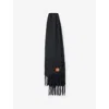 Loewe Womens Black Futurist Cat Wool-blend Scarf In Black