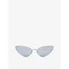 Loewe Womens Silver G737ligx02 Cat-eye Frame Metal Sunglasses