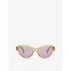 Loewe Womens Transparent Olive Gsliessx01 Cat-eye Frame Acetate Sunglasses