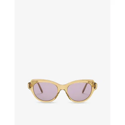 Loewe Womens Transparent Olive Gsliessx01 Cat-eye Frame Acetate Sunglasses