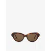 Loewe Womens Havana Gsliessx01 Cat-eye Frame Acetate Sunglasses