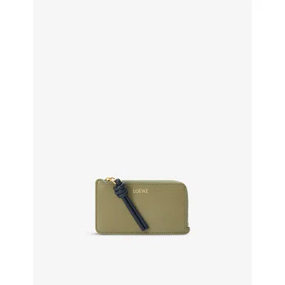 Loewe Womens Eucalyptus/deep Navy Knot Compact Leather Wallet