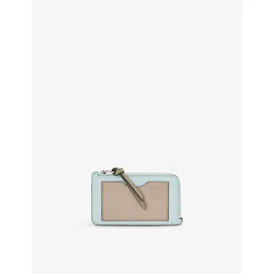 Loewe Womens Frozen/clay Knot Leather Coin Holder