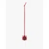 Loewe Womens Ruby Red Ladybug Beaded Leather Key Charm In Ruby Red
