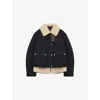 Loewe Puffer Jacket With Removable Lamb Shearling Vest In Black