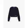 Loewe Logo Embroidered Wool Crewneck Sweater In Blue