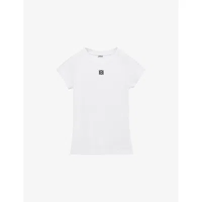 Loewe Womens White Logo Slim-fit Cotton-jersey T-shirt