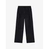 Loewe Womens Black Logo-waistband Wide-leg Silk Pyjama-style Trousers Xs