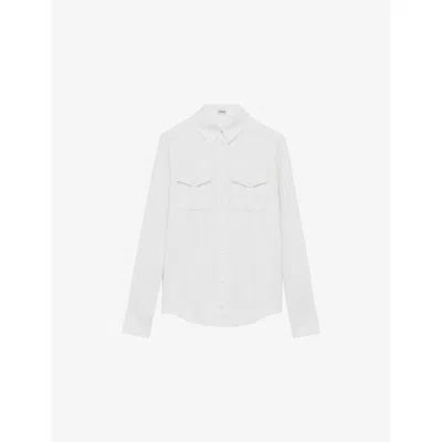 Loewe Womens White Patch-pocket Regular-fit Woven Shirt