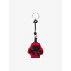 Loewe Womens Black/red Paw Beaded And Leather Bag Charm In Red