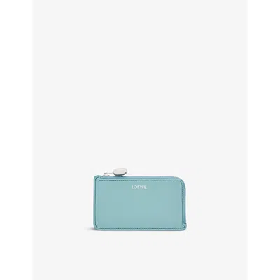 Loewe Womens  Pebble Leather Card Holder In Water