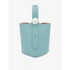 Loewe Mini Pebbled Leather Bucket Bag In Water