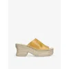 Loewe Leather Petal Espadrille Wedge Sandals 80