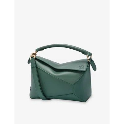 Loewe Womens  Puzzle Edge Small Leather Cross-body Bag In Vetiver