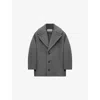 Loewe Womens Relaxed-fit Brushed Wool Coat Grey Melange
