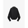 Loewe Womens Black Relaxed-fit Long-sleeve Wool-blend Shirt In Black
