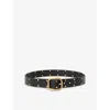 Loewe Leather Studded Rounded-rectangle Belt In Brown