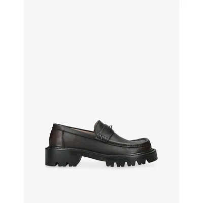Loewe Womens  Sierra Leather Loafers In Brown