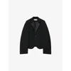 Loewe Navy Blue Wool Blazer In Black