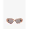 Loewe Womens Marble Dark Pink Small Butterfly-frame Acetate Sunglasses In Pink