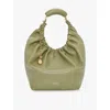 Loewe Womens  Squeeze Medium Leather Shoulder Bag In Eucalyptus Green
