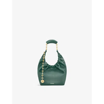 Loewe Womens Vetiver Squeeze Small Leather Shoulder Bag
