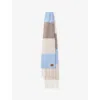 Loewe Womens Light Blue/sandstone Striped Branded Wool-blend Scarf