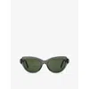 Loewe Womens Grey Swan Cat-eye Acetate Sunglasses