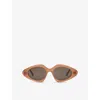 Loewe Womens Milky Caramel Triangle Slim Acetate Sunglasses