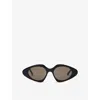Loewe Womens Black Triangle Slim Acetate Sunglasses In Black